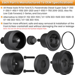 E-cowlboy front crankshaft seal installer shows accurate depth for Ford 6.7L