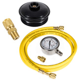 E-cowlboy fuel pressure test gauge reading real-time pressure during operation