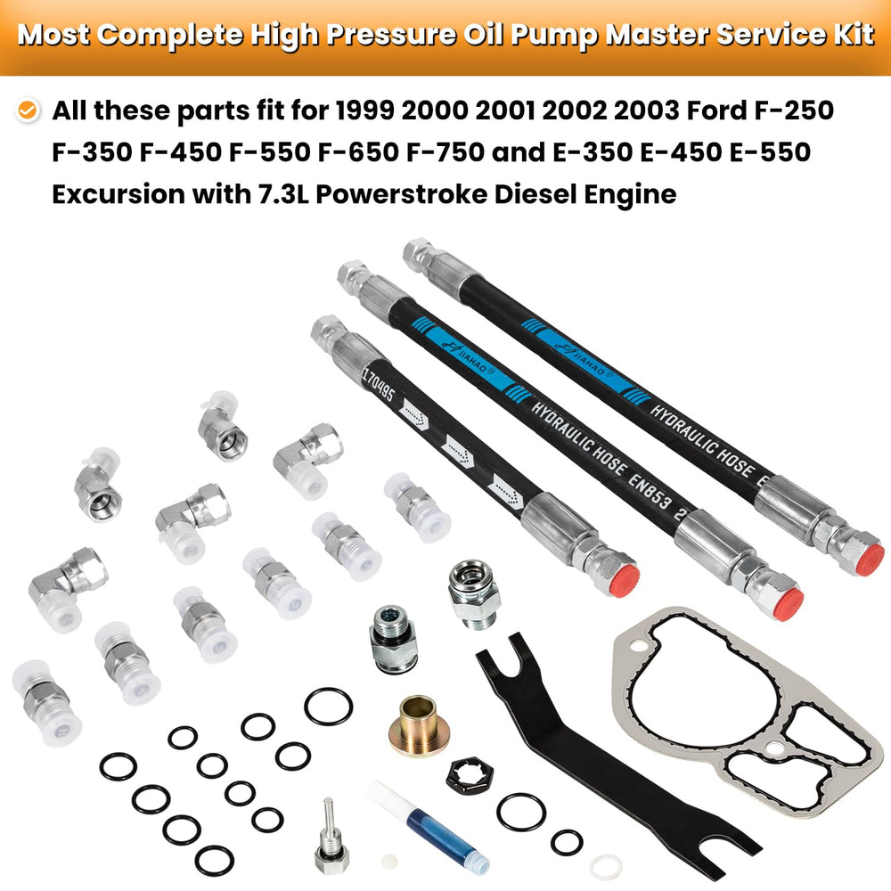 E-cowlboy hoses and crossover kit showing heavy-duty lines for even oil pressure.