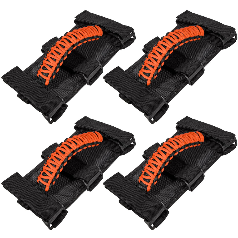 E-cowlboy orange roll bar grab handle offers a secure grip for easy vehicle entry.