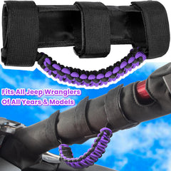 E-cowlboy purple paracord weave roll bar handle for secure grip