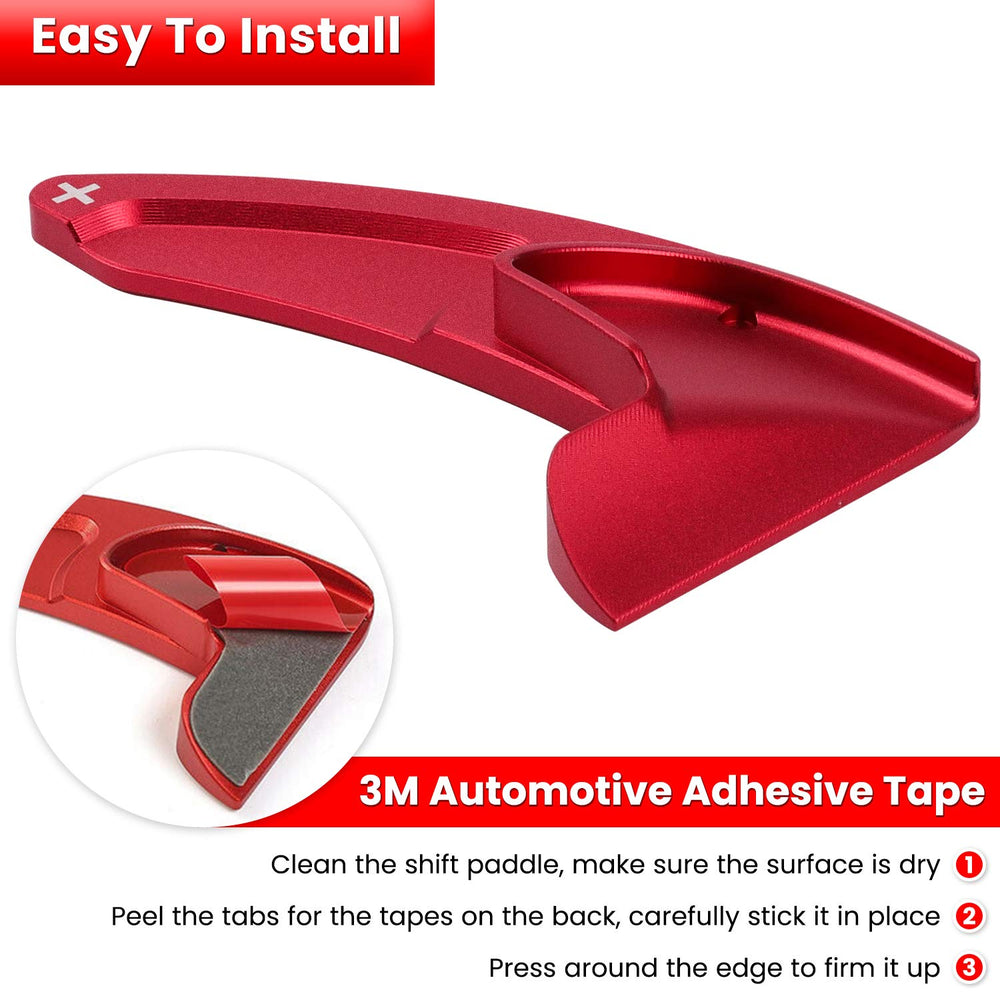 E-cowlboy red extended paddle cover for Scat Pack enhances interior aesthetics and usability.