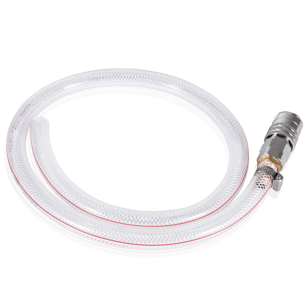 E-cowlboy drain hose with bucket-ready flow helps clean cooling system workflows.