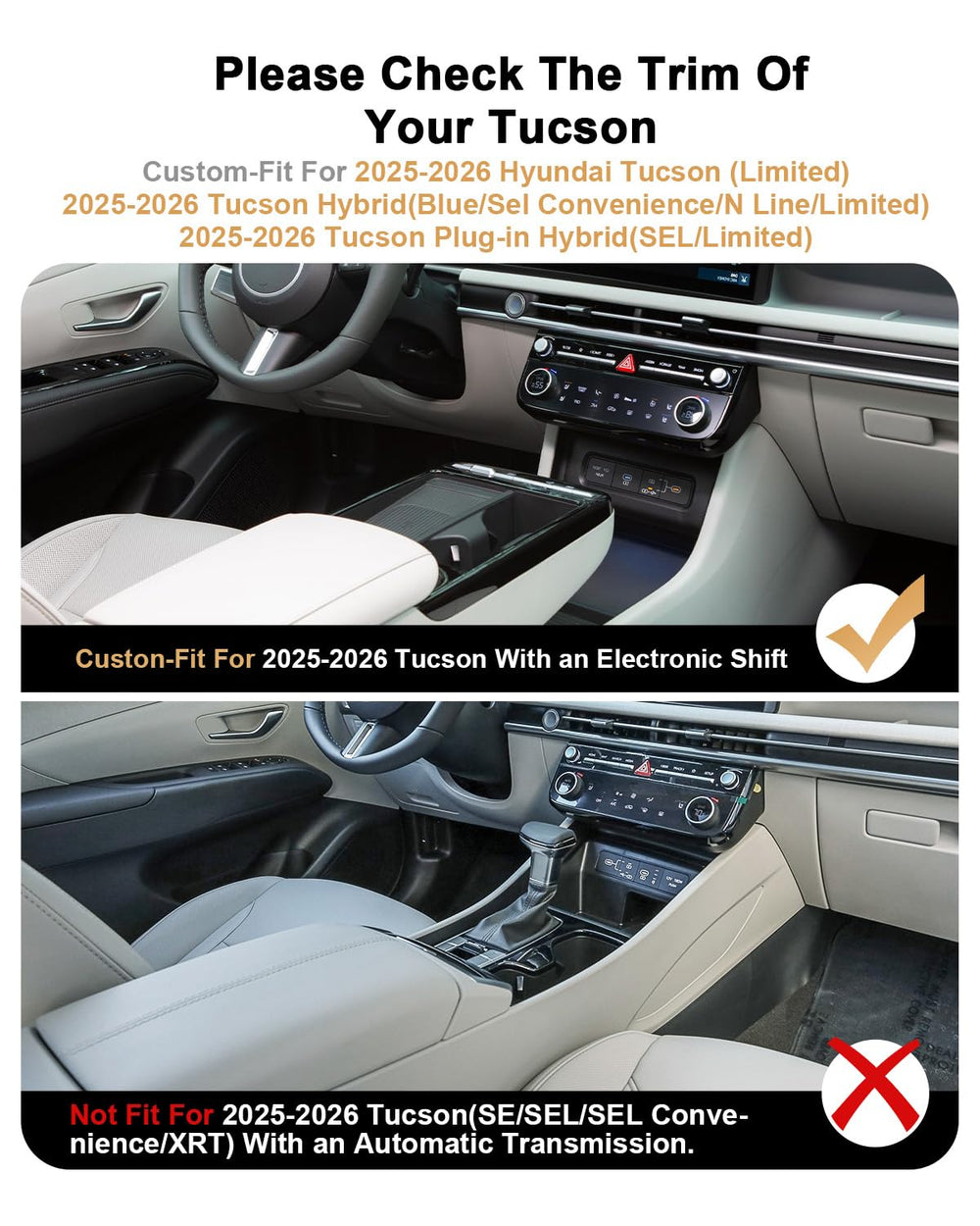 Ecozen Tucson lower console tray with cup holder for easy access.