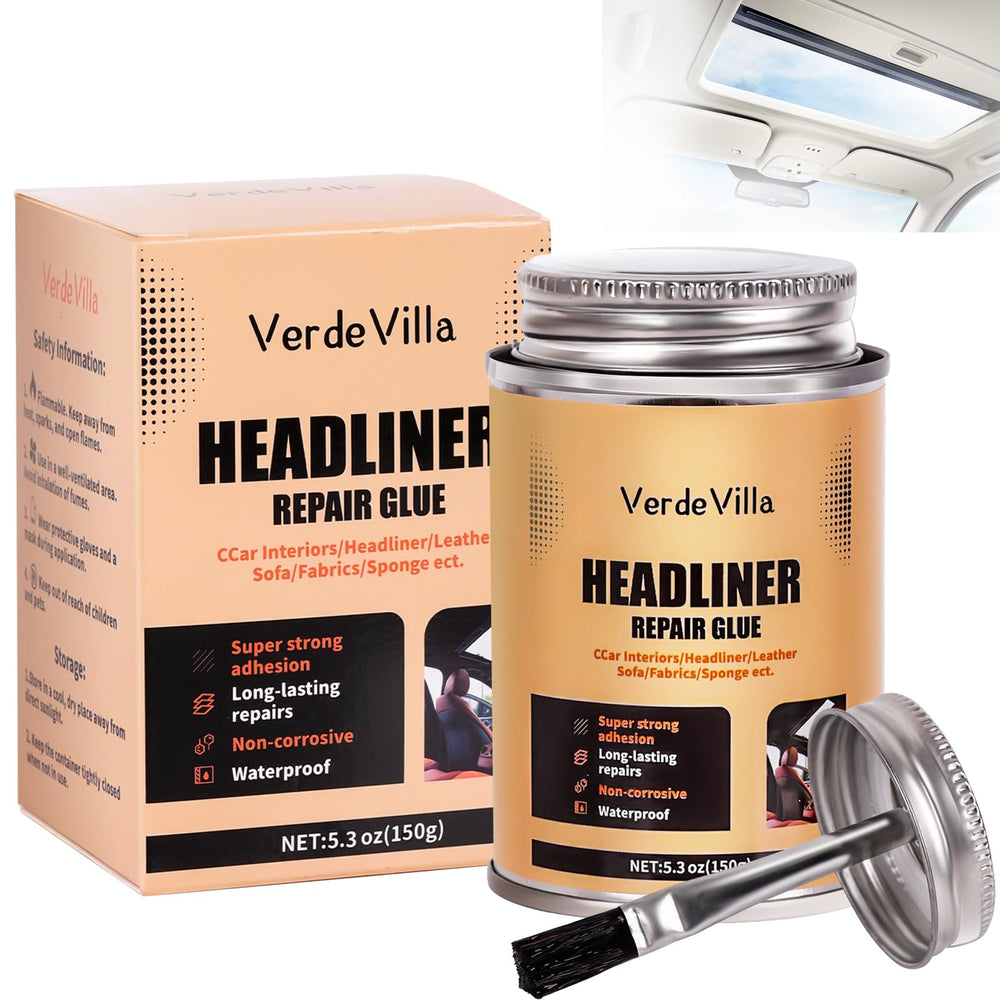 Ecuywe Headliner Glue with built-in brush cap for clean, precise application.