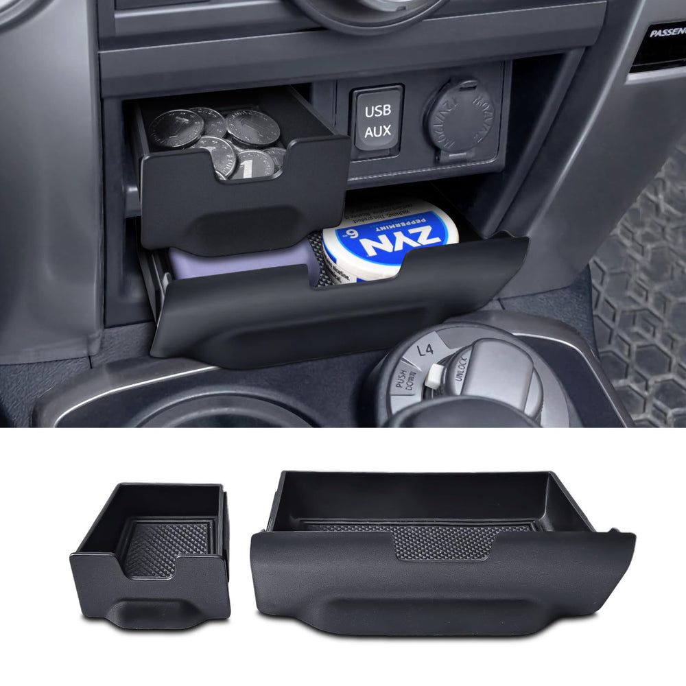 EDBETOS 4Runner Cubby Drawer upper fits the console for organized storage.