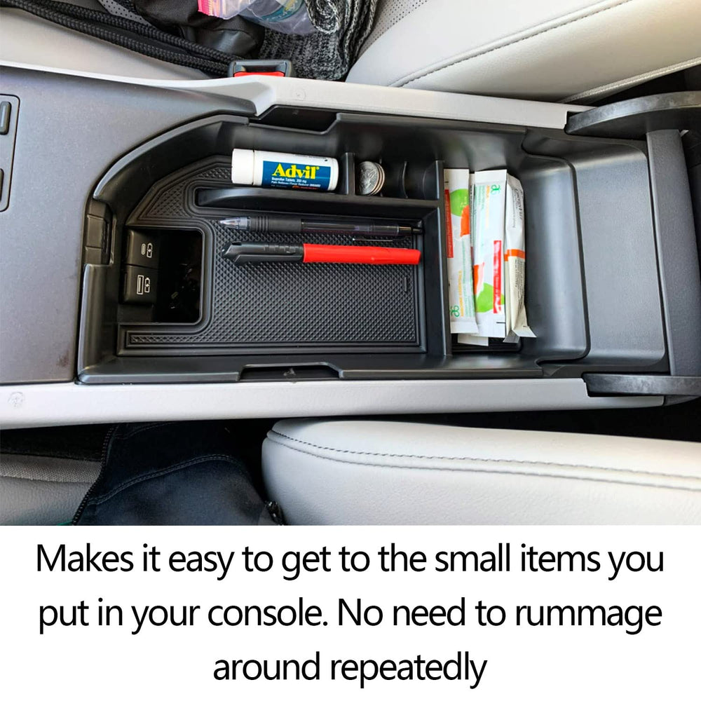EDBETOS Camry console tray with USB ports enables easy charging on the go.