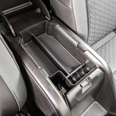 EDBETOS center console top view shows organized storage for Colorado and Canyon, keeps essentials reachable