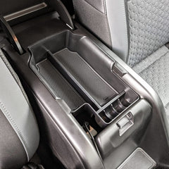 EDBETOS center console top view shows organized storage for Colorado and Canyon, keeps essentials reachable
