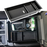 EDBETOS center console organizer for F-150 tray increases storage and keeps items accessible.