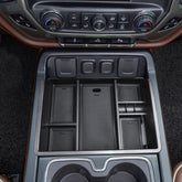 EDBETOS center console organizer tray in full-console view for easy access.