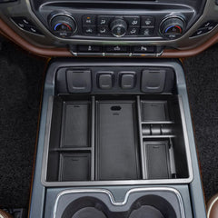 EDBETOS center console organizer tray in full-console view for easy access.