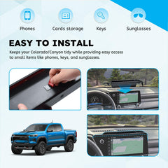 EDBETOS durable plastic dashboard tray blends with cabin durability.