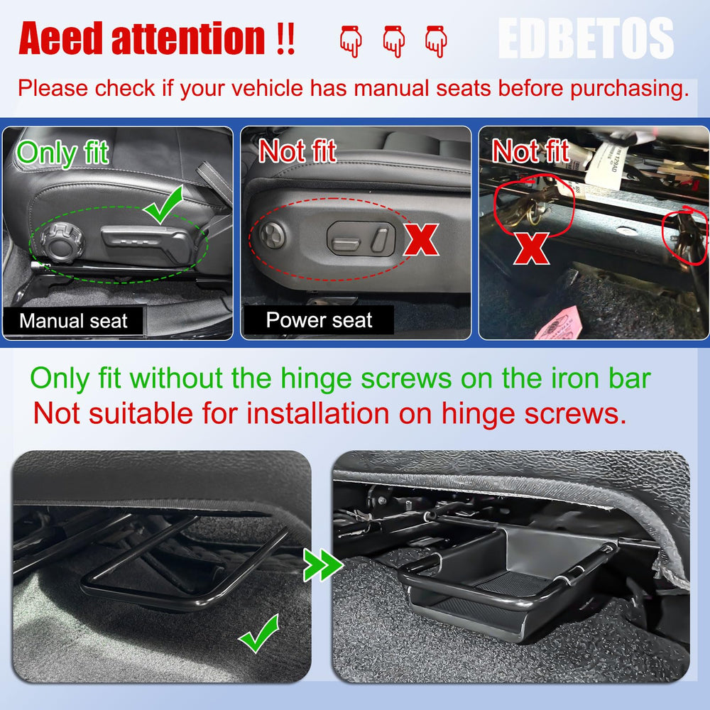 EDBETOS front under-seat tray for Wrangler JLU blends with the interior seamlessly