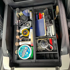 EDBETOS full-console fit for bucket-seat models maintains spacious storage in Black.