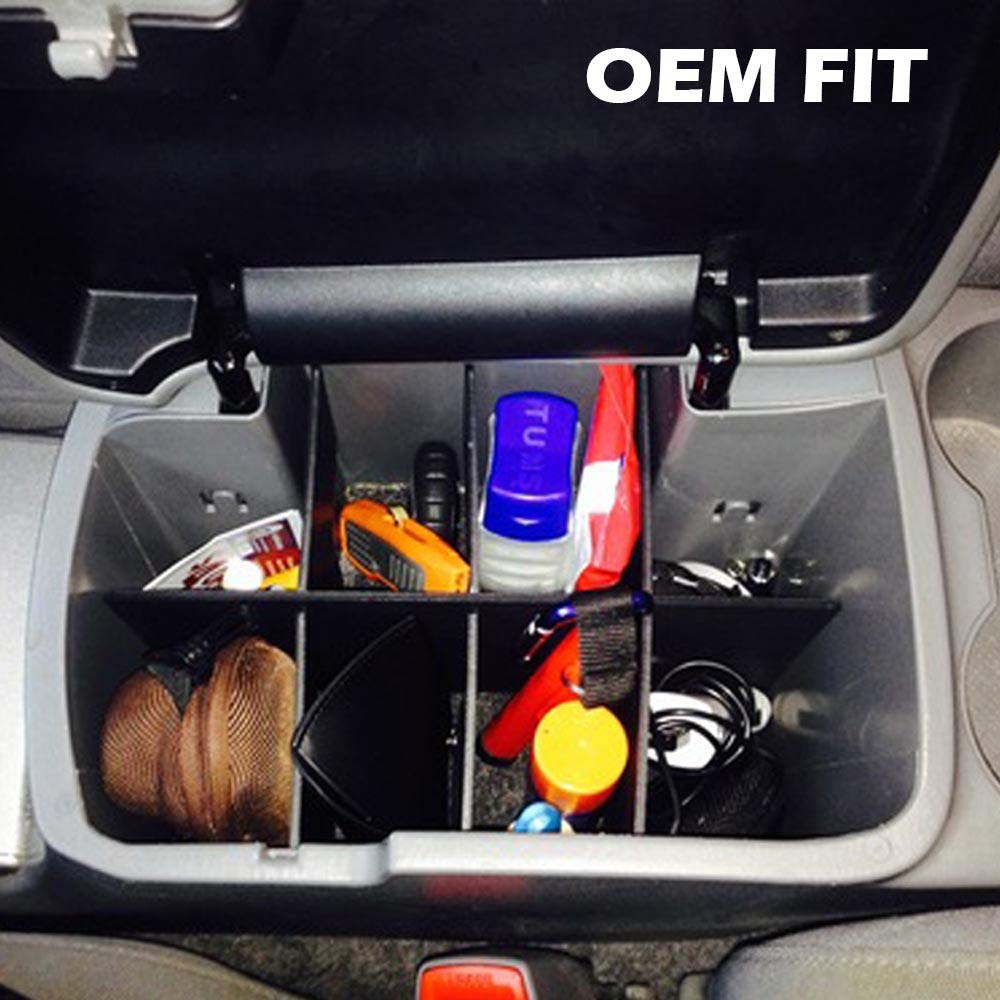 EDBETOS Tacoma center console organizer in use to separate small items