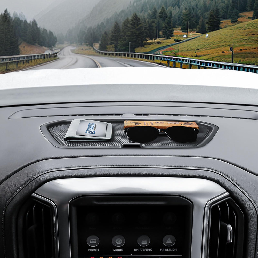 EDBETOS vehicle storage solution helps reduce dashboard clutter.
