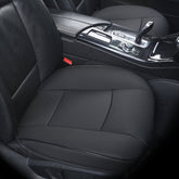 EDEALYN front seat bottom cover in black faux leather with soft padding for comfort.