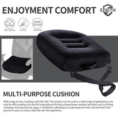 EDIETH booster cushion with adjustable height supports driving and desk work.