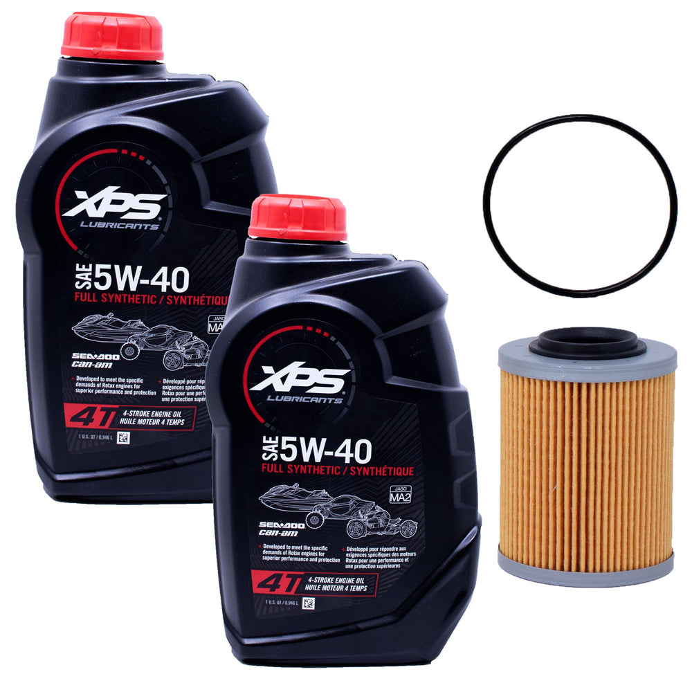 Edwards Spark oil change kit contents with oil bottle and filter for maintenance
