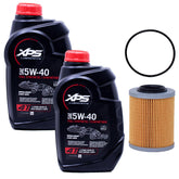 Edwards Spark oil change kit contents with oil bottle and filter for maintenance
