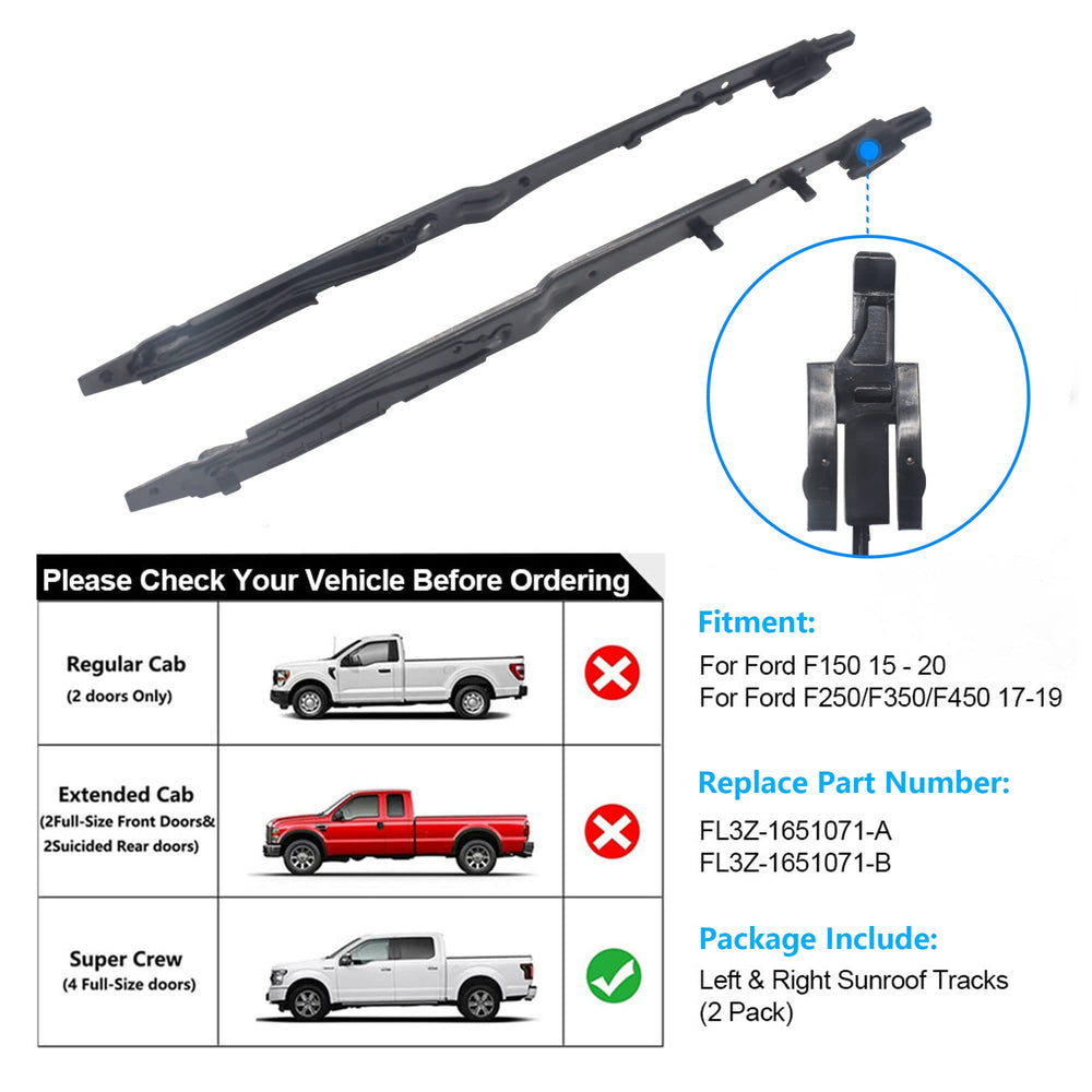 Effoexparts sunroof track assembly pack supports easy replacement