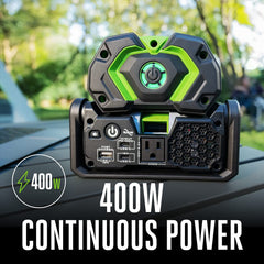 Nexus Escape 120V outlet and compact housing for on‑the‑go power.