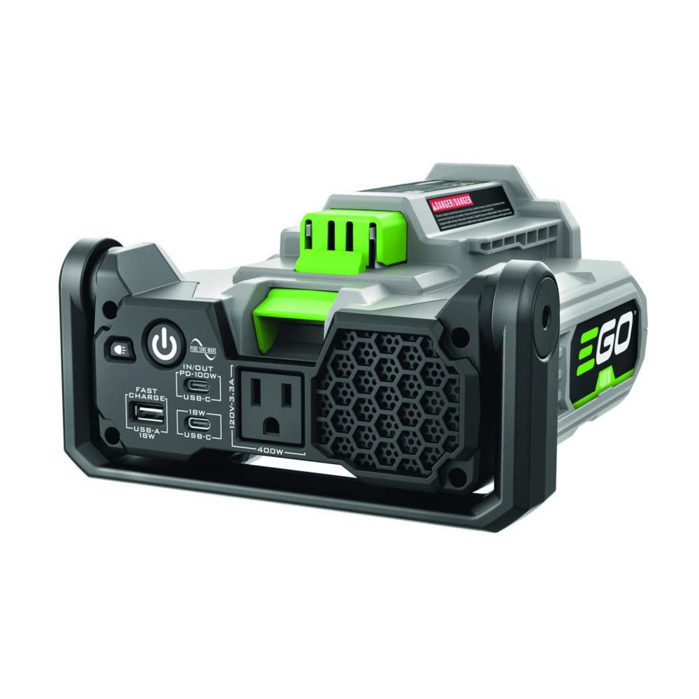 EGO Power+ Nexus Escape 400W inverter front panel with multiple ports for flexible charging.