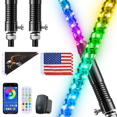 Ehaho 3ft LED whip light with spiral illumination for high-visibility off-road trails