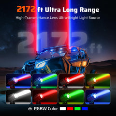 Ehaho Whipless LED light mounted on front bumper for rugged trails