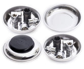 EHOMEA2Z magnetic bowl holds screws and bolts securely on a cluttered workbench.