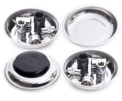 EHOMEA2Z magnetic bowl holds screws and bolts securely on a cluttered workbench.
