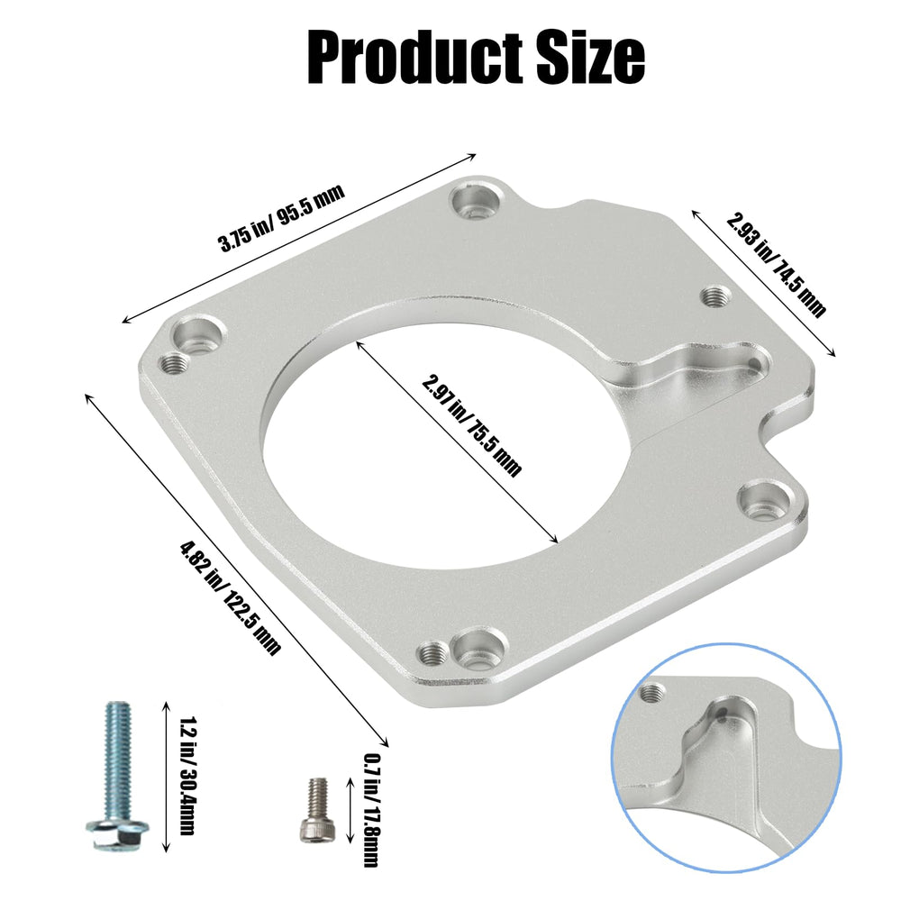 Eiahonen throttle adapter assembly, highlighting precision machining for a secure fit.