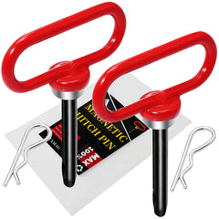 EilxMag magnetic hitch pin two-pack in red for easy trailer connections.