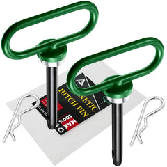 EilxMag magnetic hitch pin with handle enables one-handed hooking.