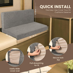Eilyr RV dinette cushion cover backrest closeup reveals durable fabric
