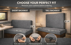 Eilyr RV dinette cushion cover seat back view highlights refreshed look