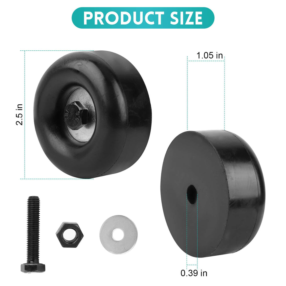 EINDER round rubber bumper with 2-5in diameter protects ramps from impact.