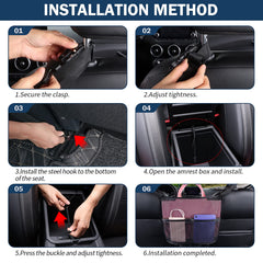 Eing car seat back organizer water-bottle-pocket keeps hydration accessible.