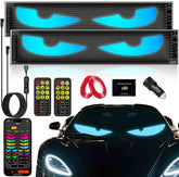EJ's SUPER CAR Devil Eyes windshield panel glowing for bold night driving