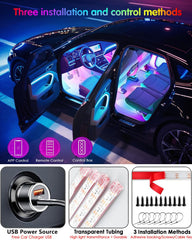 Hidden under-dash light strip by EJ's SUPER CAR creates a neat glow