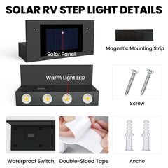 EJYTRVT IP65 waterproof RV step light resists rain and dust for year-round use.