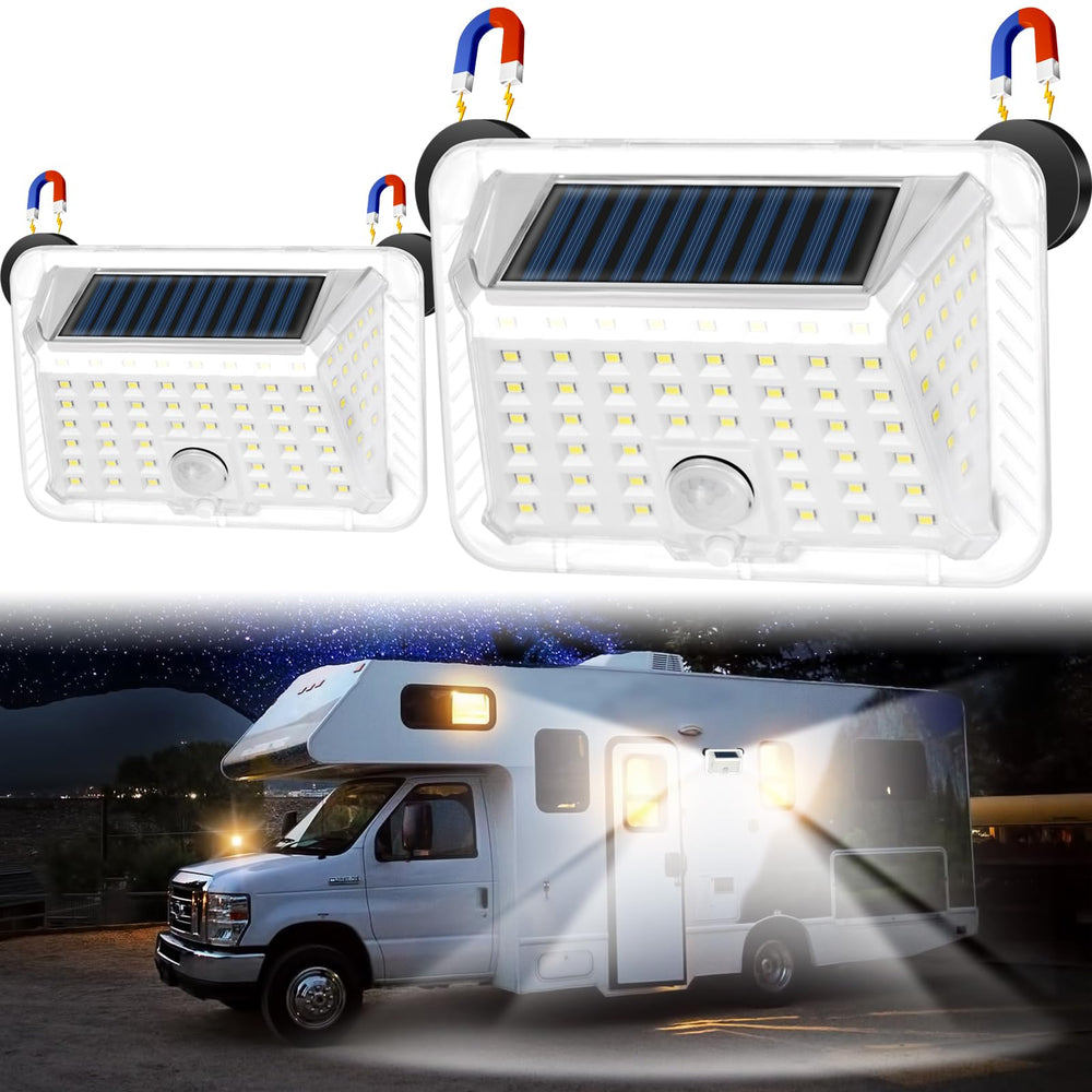 EJYTRVT magnetic RV solar light attached to exterior metal for quick drill-free setup