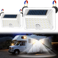 EJYTRVT magnetic RV solar light attached to exterior metal for quick drill-free setup