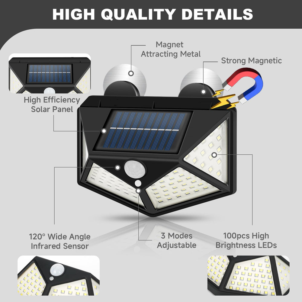EJYTRVT solar RV light showing strong magnets for tool-free mounting