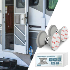 EJYTRVT RV door holder on outside door with a strong magnet for easy opening.