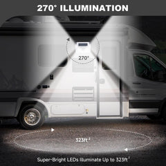EJYTRVT solar light with 270 degree coverage for broad outdoor illumination