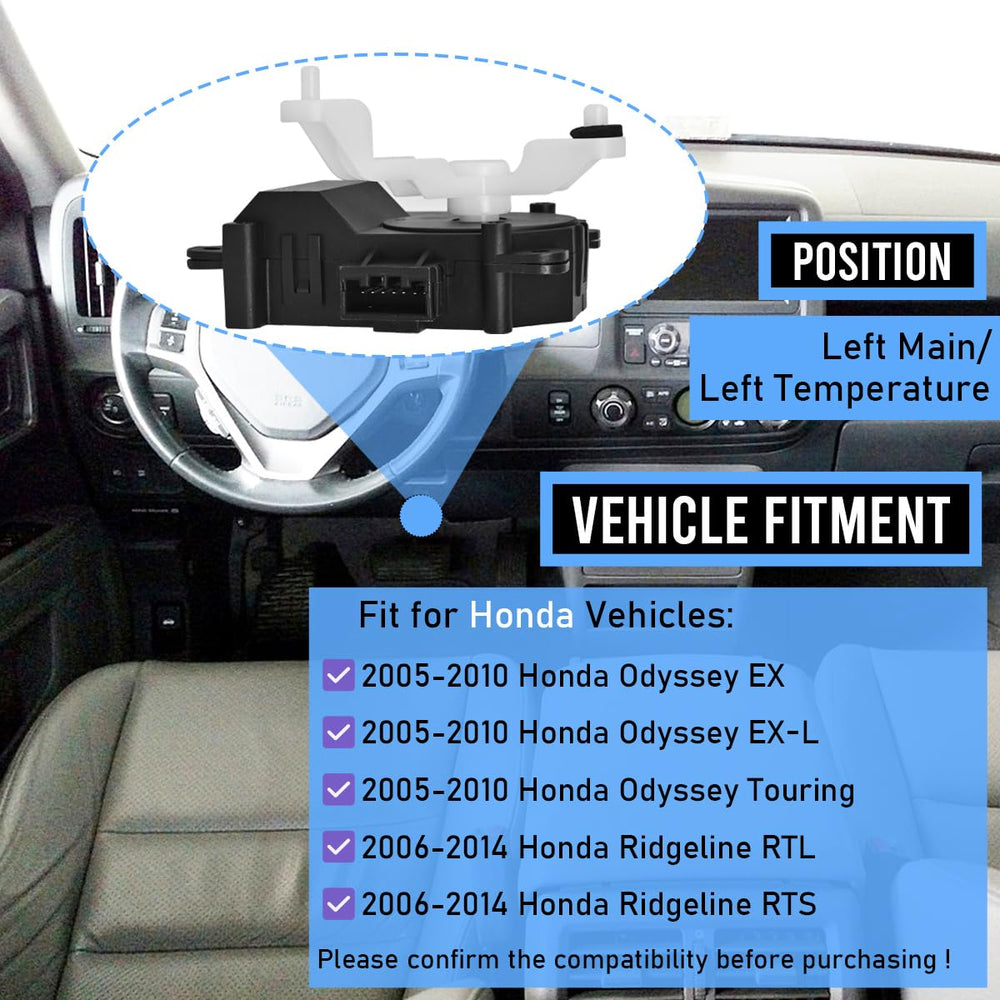 EKLN left main blend door bay area view highlighting fitment space.
