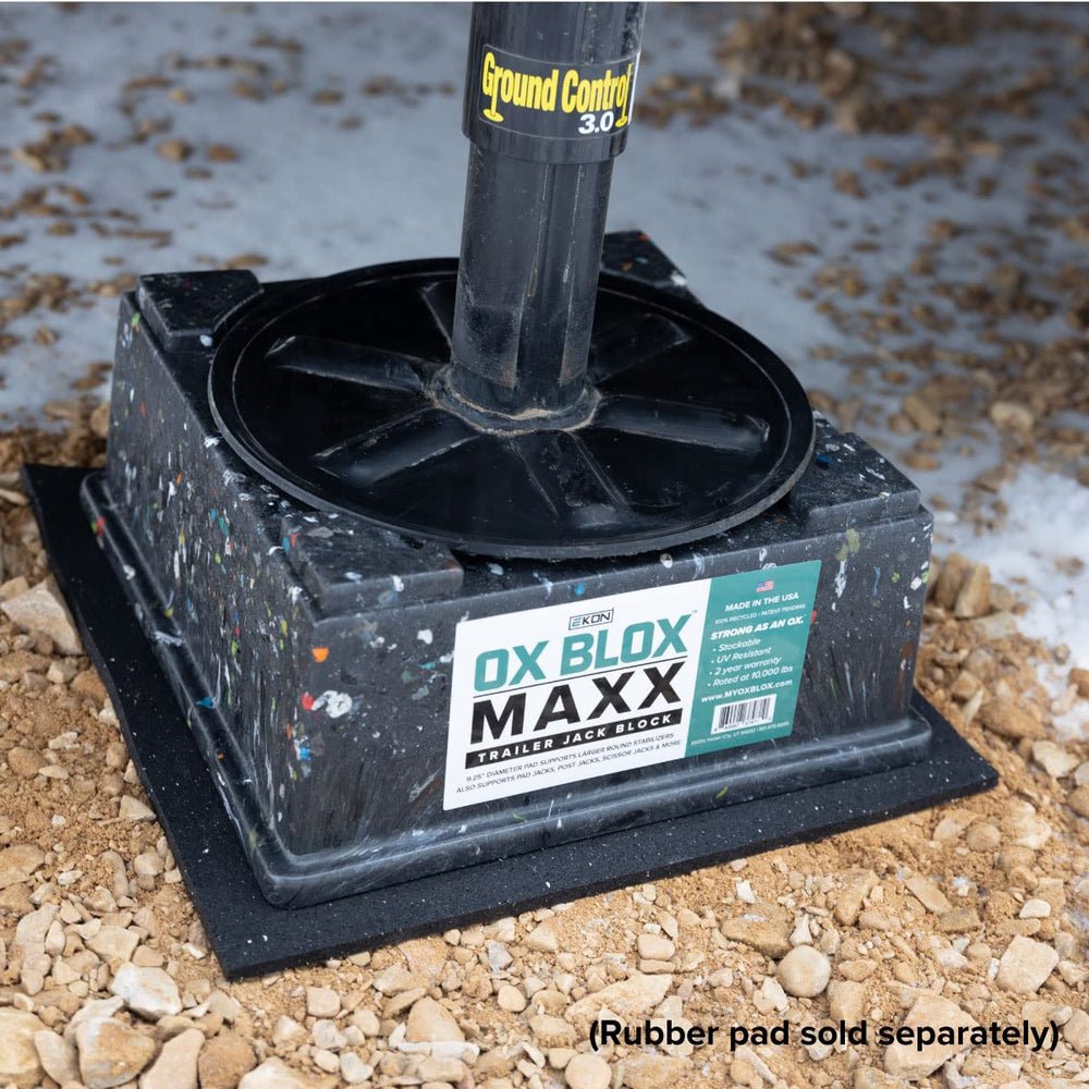 EKON OX BLOX MAXX block 9-inch feet compatibility for stable leveling.