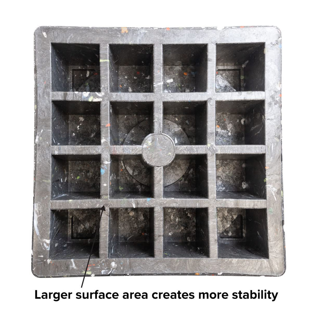 EKON OX BLOX MAXX block bottom surface with wide footprint for stability.